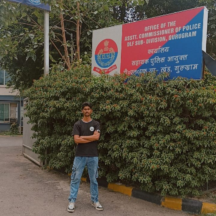 Kartik Bhattacharya at the Office of the Assistant Commissioner of Police, DLF Sub-Division, Gurugram during his cyber security internship